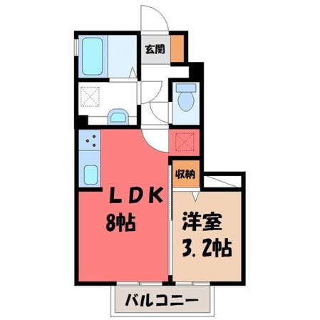 東武宇都宮駅 バス13分  警察学校前下車：停歩10分 1階の物件間取画像